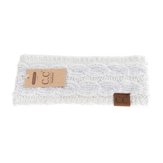 Metallic Cable Knit CC Women's Fashion Headband