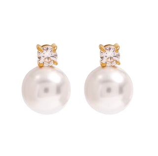 Encanta Pearl Crystal Stud Earrings