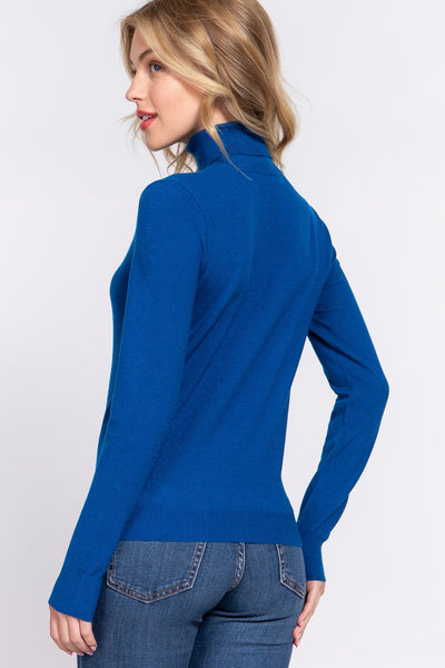 Long Sleeve Viscose Turtle Neck Sweater