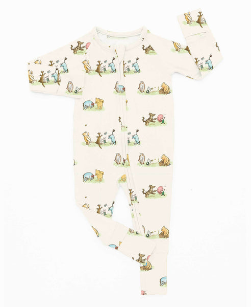 Vintage Pooh - Bamboo Zippy Romper