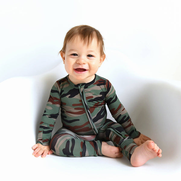 Gigi and Max - Bamboo Baby Pajama Sleepies Little Baby Zip Camo