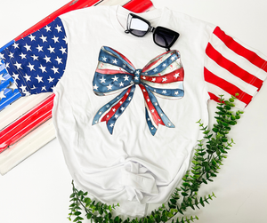 4th of July Bow Tee