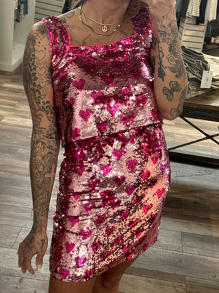 Queen Of Hearts Sequin Tank