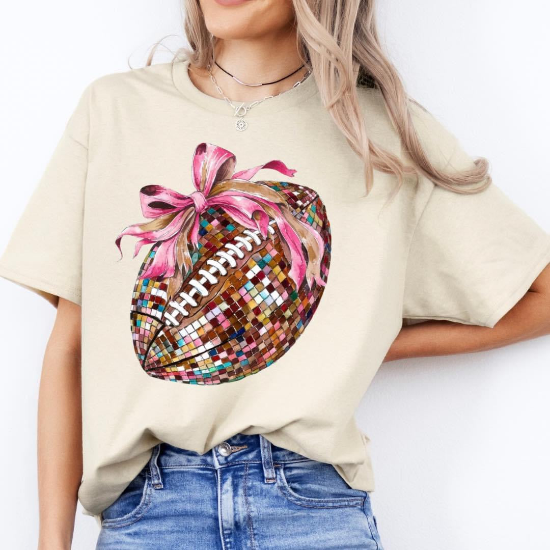 Mosaic Football Bow Tee