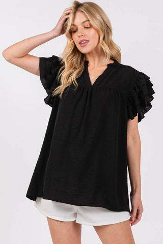 The Classic -RUFFLE SLEEVE BLOUSE