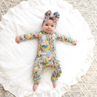 Gigi and Max - Joanna RUFFLE ZIP Bamboo One Piece Floral Baby Clothing