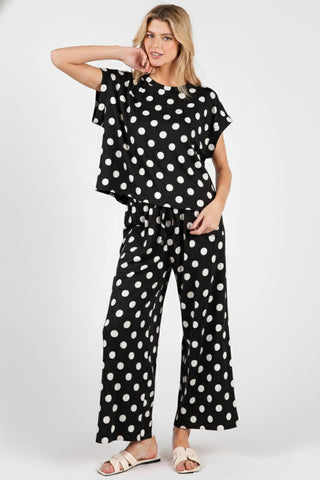 Polka Dot Lounge Wide Leg Pants