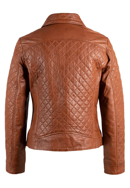 Mauritius- Breana CF Leather Jacket- Burnt Orange