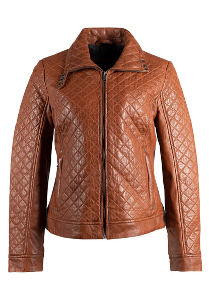 Mauritius- Breana CF Leather Jacket- Burnt Orange