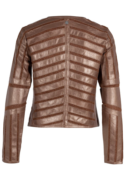 Mauritius- Yula Metallic Leather Jacket- Copper I