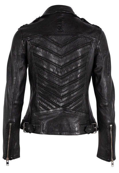 Mauritius- Narin RF Leather Jacket-Black