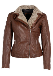 Mauritius- Jenja CF Leather Jacket- Cognac