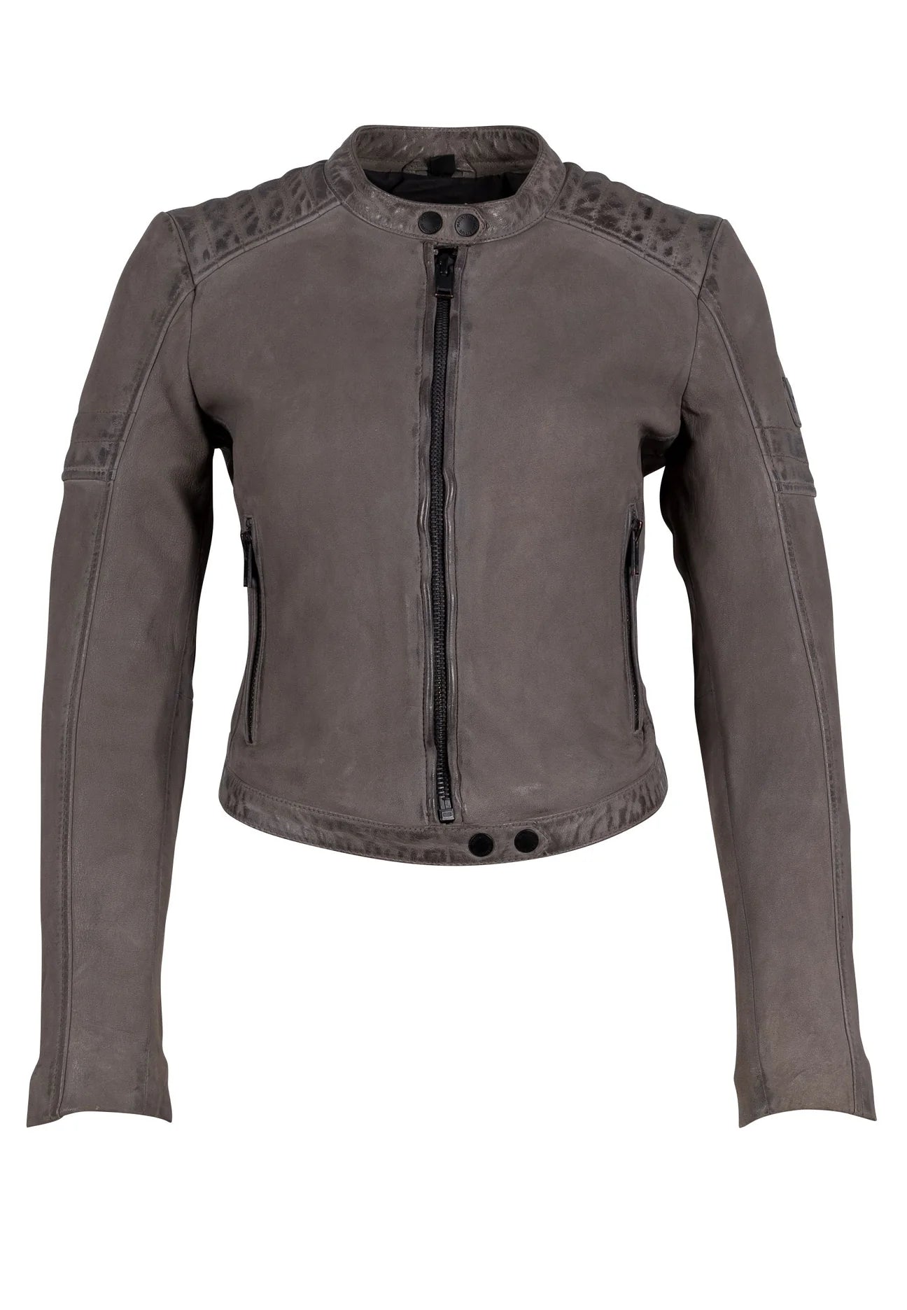 Mauritius- Amyna Leather Jacket- Grey