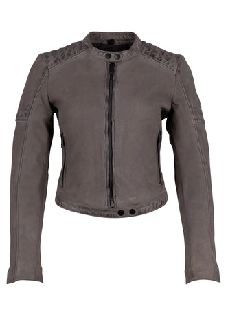 Mauritius- Amyna Leather Jacket- Grey