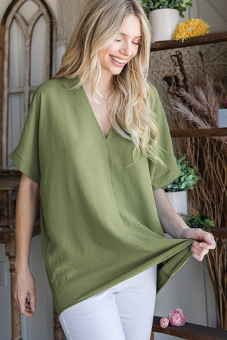 Harper Relaxed V Neck Blouse