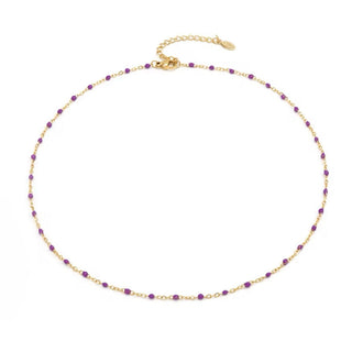 Carly Enamel Ball Chain Necklace