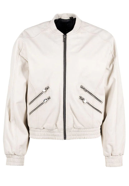 Mauritius- Hariet Leather Jacket-Off White