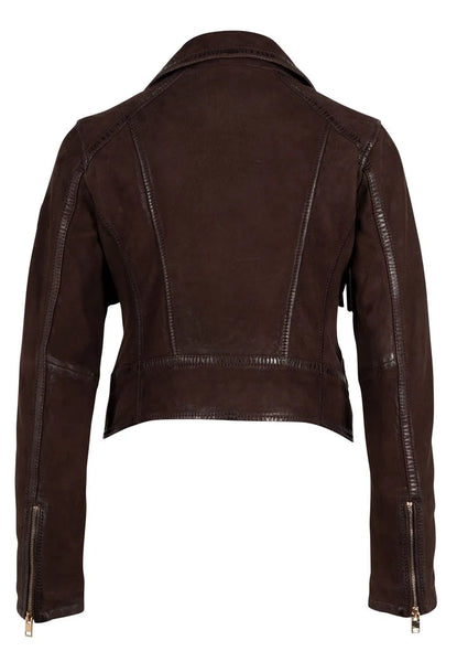 Mauritius- Fanny Leather Jacket- Dark Brown