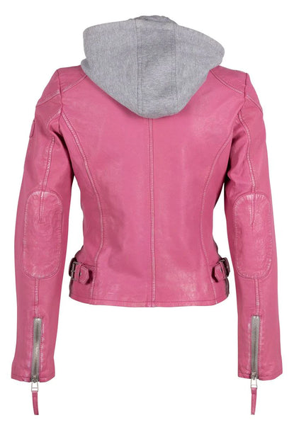 Mauritius- Fanja Leather Jacket- Pink