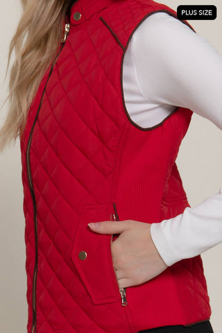 Penelope Plus Piping Quilted Padding Vest