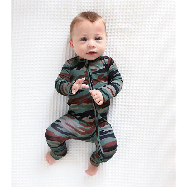 Gigi and Max - Bamboo Baby Pajama Sleepies Little Baby Zip Camo