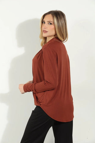 Cupro Draped Surplice Top -