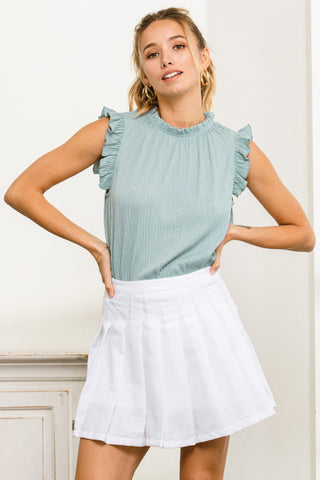 Rachel Ruffle Top- Sage