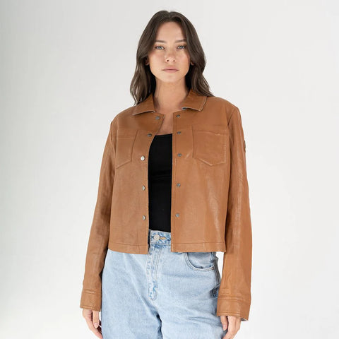 Lefei RF Leather Jacket- Camel