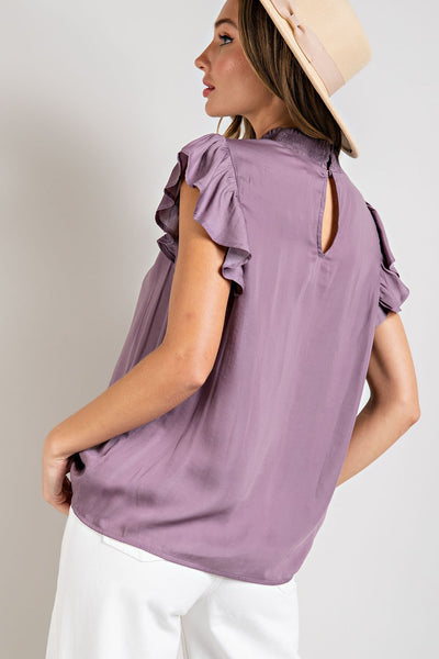 Riley Ruffle Blouse- Purple