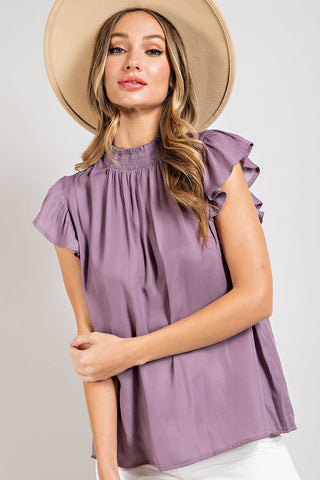 Riley Ruffle Blouse- Purple