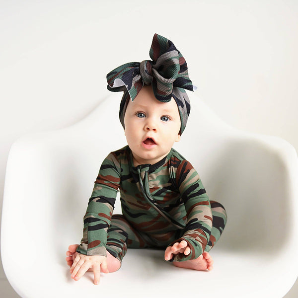 Gigi and Max - Bamboo Baby Pajama Sleepies Little Baby Zip Camo