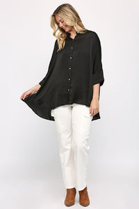 Ofelia--Washed Satin Blouse