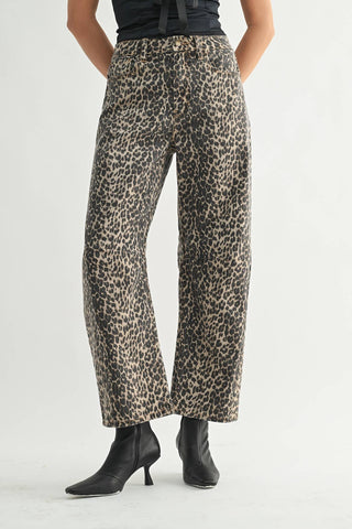 The Leopard Barrel Jean