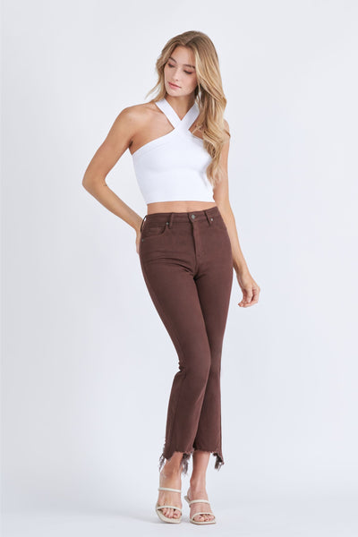 Hidden- Happi Chocolate Cropped Flare