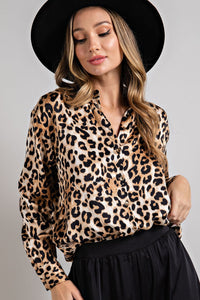 Lilly Leopard Long Sleeve Blouse