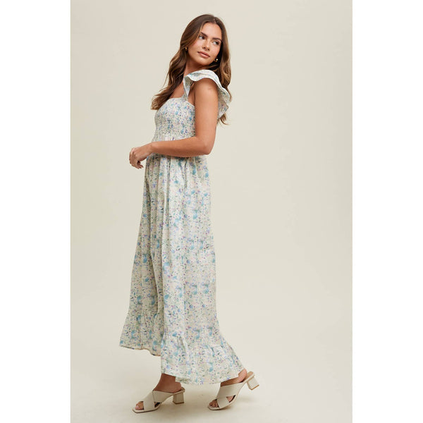 Frita Floral Smocked Midi Dress