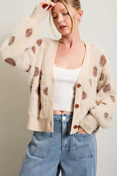 Alyssa Polka Dot Mohair Cardigan