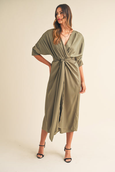 Mable Front Tie Midi Dress