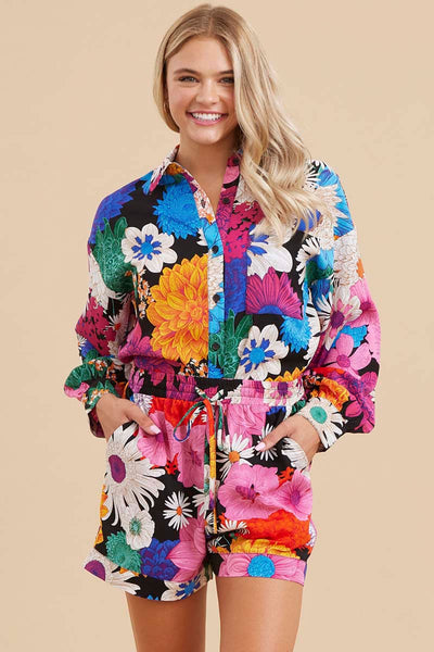 Lola Flower Print Button Up