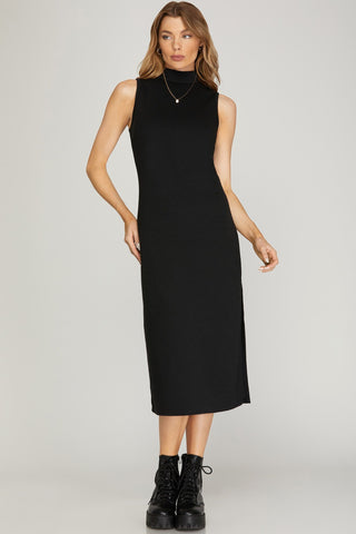 Sternly Sleeveless Mock Neck Dress