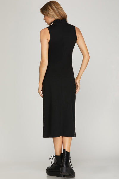 Sternly Sleeveless Mock Neck Dress