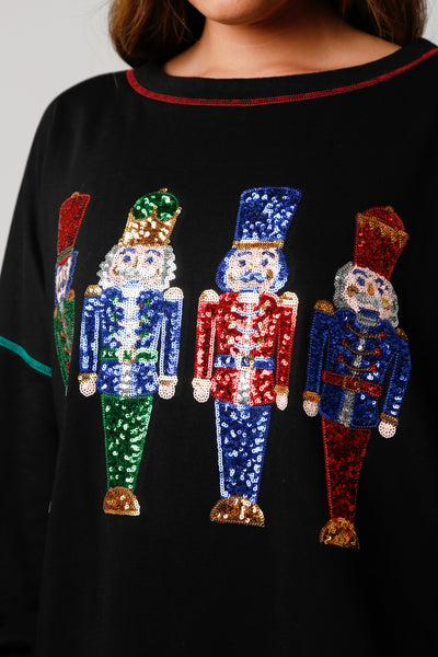 Sequin Nutcracker French Terry Sweatshirt