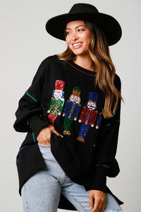 Sequin Nutcracker French Terry Sweatshirt