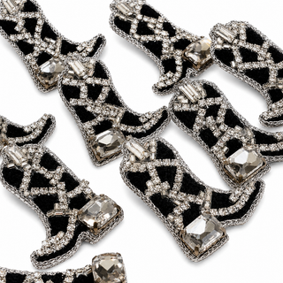 Shania Crystal Cowgirl Boot Hand Made Embellished  Beaded Stud Earrings
