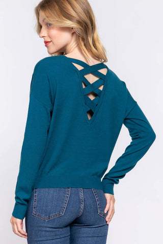 Vanessa Back Cross Strap Viscose Sweater