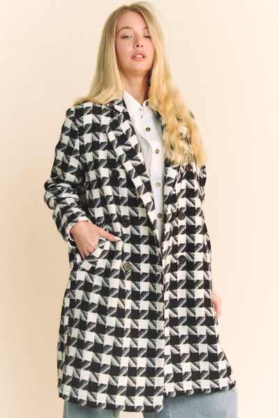 Trina Textured Tweed Double Button Coat