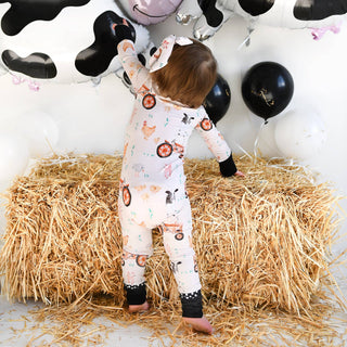 Gigi and Max - Millie Moo ZIP Bamboo Farm OnePiece 2-Way Zipper