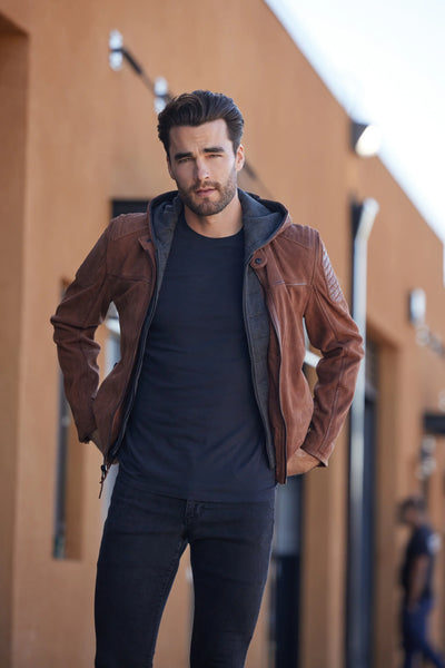 Mauritius- Xilo RF Leather Jacket- Cognac