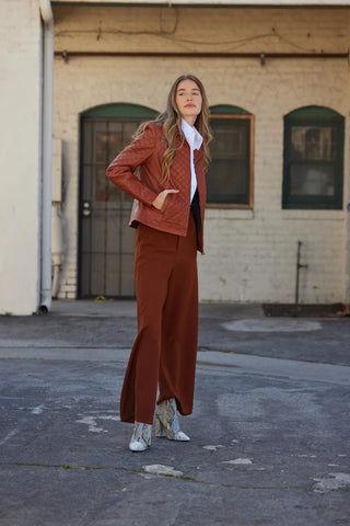 Mauritius- Breana CF Leather Jacket- Burnt Orange