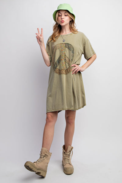 Peace Sign Pocket Dress